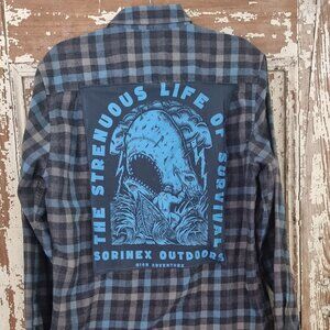 unique Flannel with Patch on the Back M